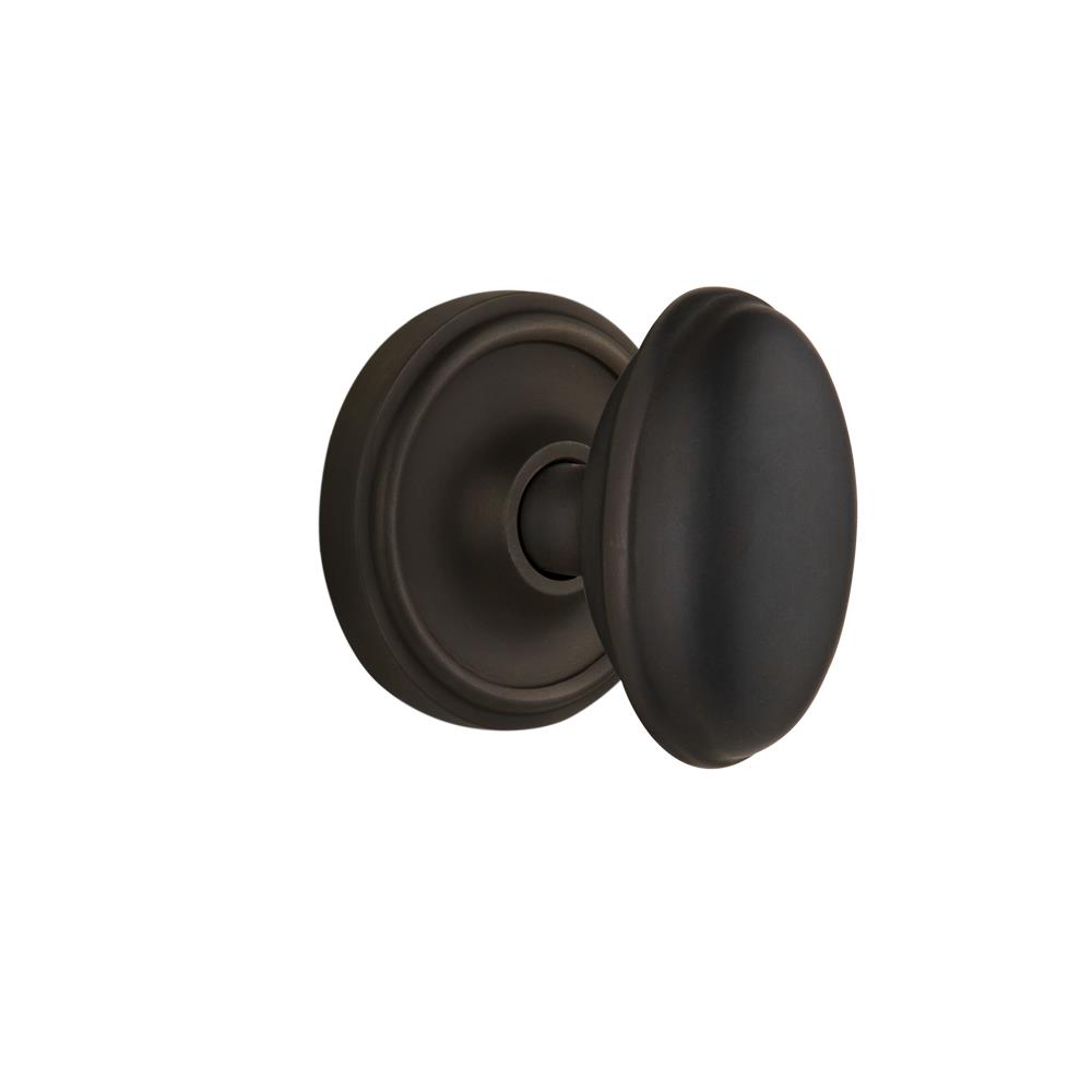 Nostalgic Warehouse CLAHOM Mortise Classic Rosette with Homestead Knob in Oil